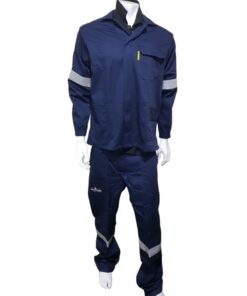 Dromex - Navy Blue Overall ( 2 piece ) with reflective size 48 Poly cotton