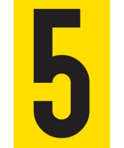 Adhesive Signs - No. 5 - Black-Yellow - 55 x 90mm - SIGNA55-5