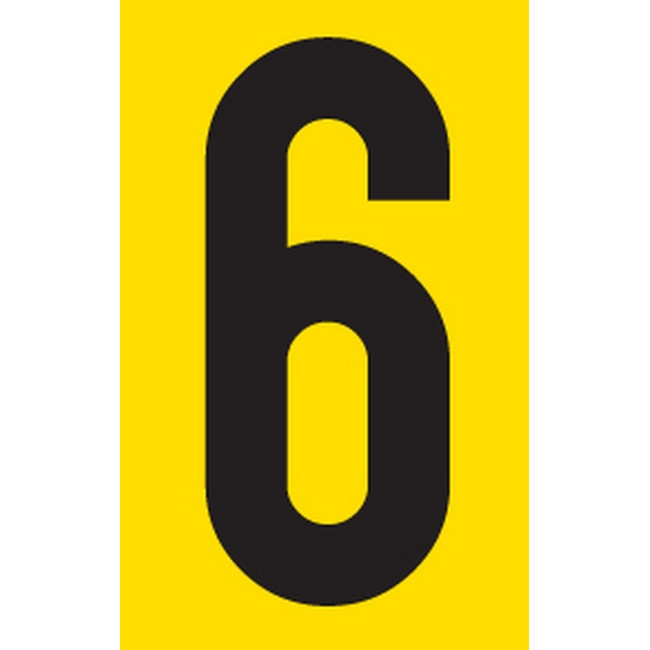 Adhesive Signs - No. 6 - Black-Yellow - 55 x 90mm - SIGNA55-6
