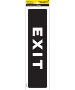Information Sign - Exit - White-Black - 185 x 50mm - SIGNAEX(R)