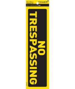 Warning Sign - No Trespassing - Yellow-Black - 185 x 50mm - SIGNANT(R)