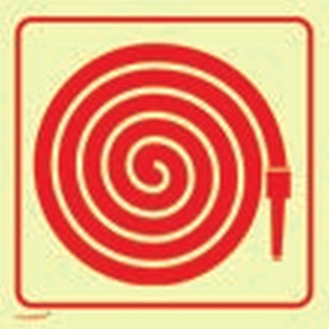 Photoluminescent Sign - Fire Hose - 190 x 190mm - SIGNPFH190