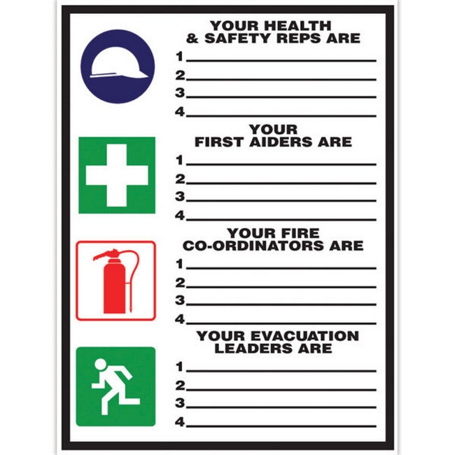 Safety Information Sign - Representatives Board - 400 x 300mm - SIGNI6