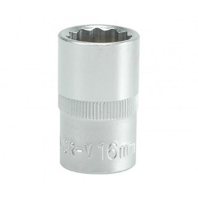 Bi-hex Socket - 12 Point - Chrome Vanadium - 1/2" Connector - Standard Length - 16mm - YT-1278