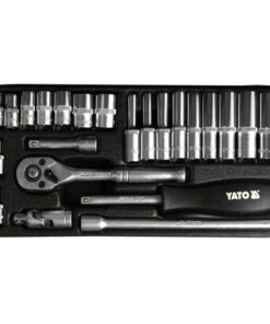 Socket Set - AS-Drive 6 Point - Chrome Vanadium - 1/4" Connector - 23 Piece - YT-14421