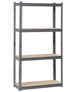 Steel Shelving - 4 Tier - Medium Duty - Boltless - Metal Frame - MDF Shelves - Grey - ADIY3902