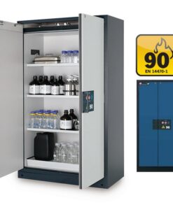 Fire Resistant Cabinet - Q-Line - Storage of Flammable Hazardous Materials - 119.3 x 61.5 x 195.3 cm - Blue - IASE30001047-1