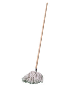 Mop - Complete - W4 Head with Metal Socket - Wooden Handle - 365g - Pack of 5 - F18661