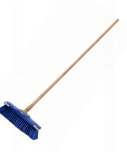 Floor Broom - Complete - GB6 - Soft - Black PVC Fibre Centre - Coloured Border - Buffers - Wooden Handle - 55 Grip - Pack of 5 - F13366
