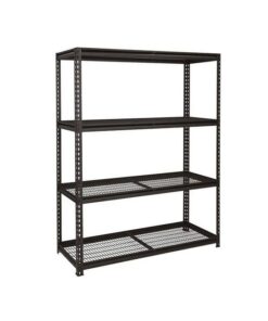 Steel Shelving - 4 Tier - Heavy Duty - Boltless - Metal Frame and Shelves - Charcoal - ADIY3905
