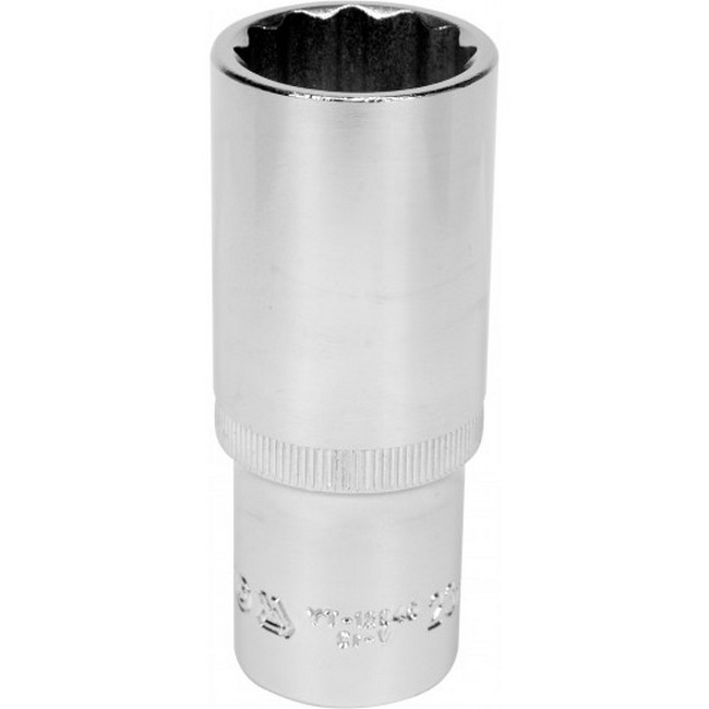 Bi-hex Deep Socket - 12 Point - Chrome Vanadium - 1/2" Connector - 76mm Length - 23mm - YT-12945