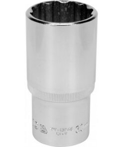 Bi-hex Deep Socket - 12 Point - Chrome Vanadium - 1/2" Connector - 76mm Length - 30mm - YT-12948