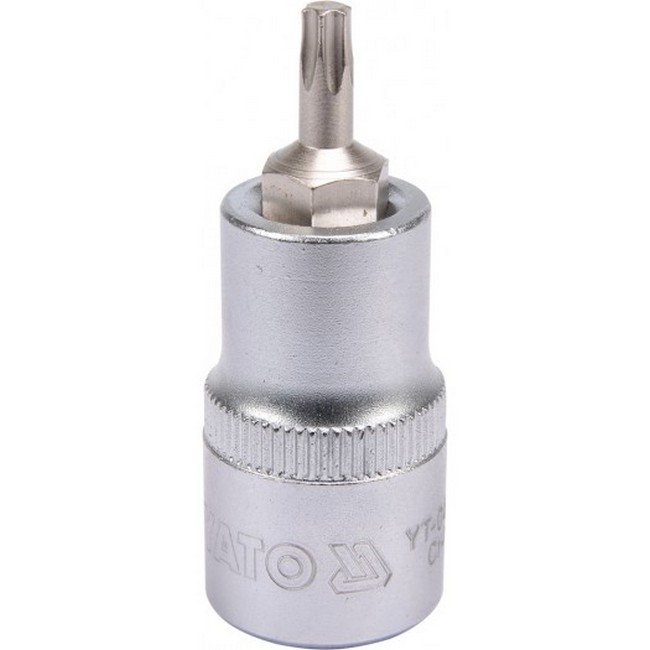 Torx Bit Socket - Male - Chrome Vanadium - 1/2" Connector - Standard Length - T25 x 50mm - YT-04311