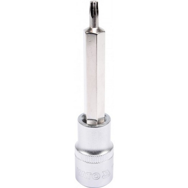 Torx Bit Socket - Male - Chrome Vanadium - 1/2" Connector - Long - T25 x 100mm - YT-04321