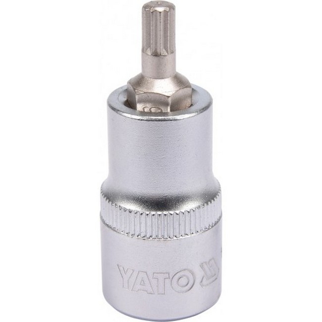 Spline Bit Socket - Chrome Vanadium - 1/2" Connector - Standard Length - M6 x 50mm - YT-04341