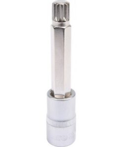 Spline Bit Socket - Chrome Vanadium - 1/2" Connector - Long - M12 x 100mm - YT-04354