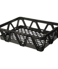 Light Duty Freezer Nesting Crate - Plastic Box - Vented Base and Sides - 65.5 x 46 x 17 cm - Recycled Material - Black - PI-730L-black - (MOQ 500)