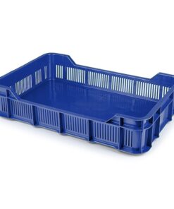 Berry Crate - Plastic Catering Box - Solid Base and Vented Sides - 53 x 35.5 x 11.5 cm - Virgin Material - HACCP - PI-430-SolidB-virgin