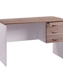 Office Desk - Three Drawers - Solitude - 75 x 60 x 120 cm - Sanremo Oak and White - TF 1260