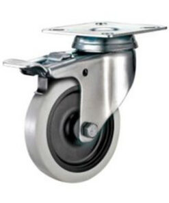 Castor Wheels - Thermoplastic Rubber - Top Swivel - Fixed Plate - 100mm - TOOC522