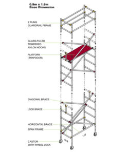 Narrow Span Tower - 1850 x 900 x 8200mm - NST8200