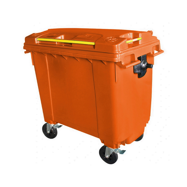 Bulk Wheelie Bin - 660L - 4 Wheel - Plastic - Orange - 0196