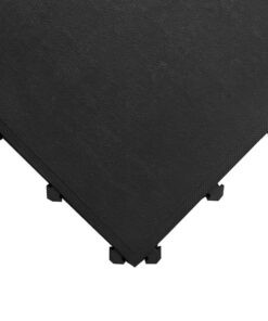 Rubber Tile - Fatigue-Lock Solid Interlocking Anti-Fatigue Mat - 50 x 50 x 2.4 cm - Black - FLS010001