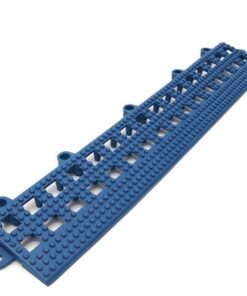 Floor Tile Female Edge - Flexi-Deck Interlinking Anti-Slip Drainage PVC Mat - 30 x 5 x 1.3 cm - Blue - Pack of 3 - FD020002F3