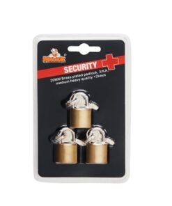 Brass Padlock - 3/KA - Iron - 20mm - Pack of 3 - 97031273
