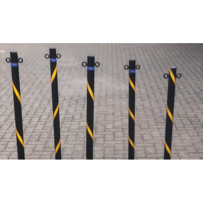 Queueing Post - Steel - Post Only - 100 x 5 (?) cm - Black and Yellow - SXS025BYM