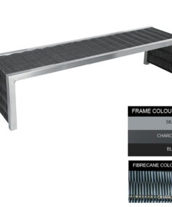 Contemporary Bench - Steel and Fibre Cane - Adj. Feet - 45x240x51cm - Colour Options - CM4661PC
