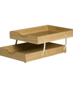 Letter Tray - Double - Executive Wooden Range - 34.5 x 26.8 x 16 cm - Oak - 921OA