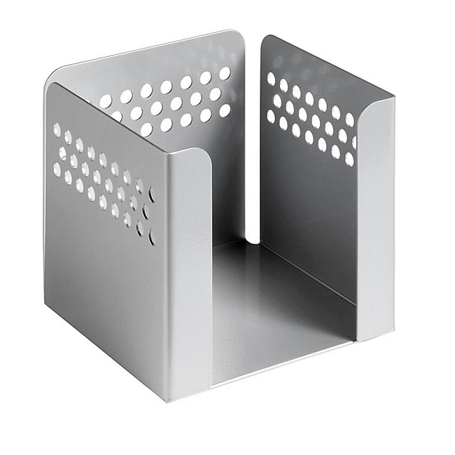 Paper Cube - Round Perforated Steel Range - Metal - 10.5 x 10.5 x 10.5 cm - Silver - 804SI