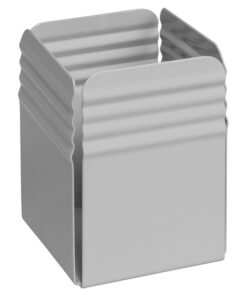 Pencil Holder - Fluted Steel Range - Metal - 7.5 x 7.5 x 10 cm - Silver - 535SI