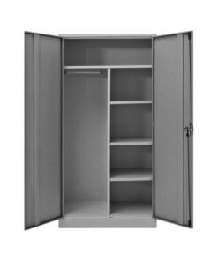 Gents Steel Wardrobe - Metal Mens Cupboard - 180 x 90 x 45 cm - WDR01-grey