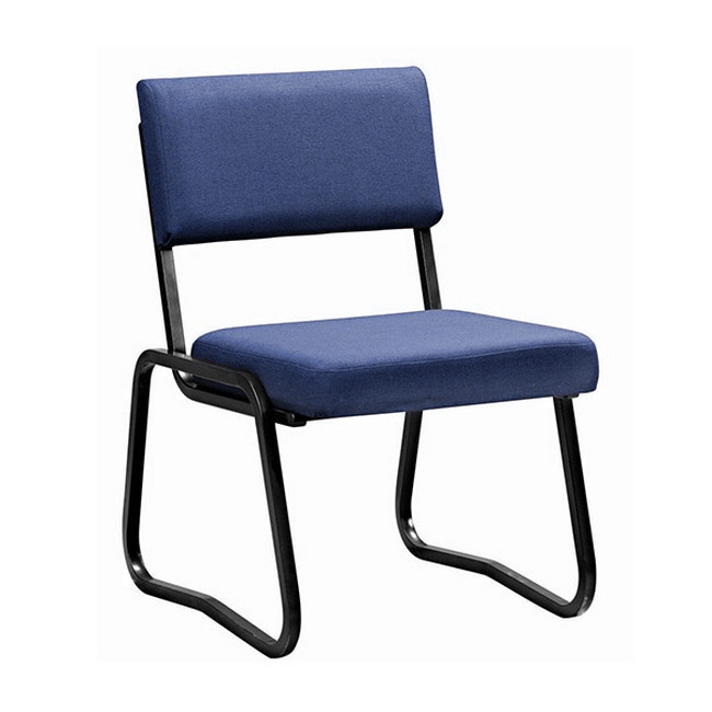 Office Chair - Economy Side - No Arms - Square Tube - Sleigh - 88 x 60 x 60 cm - SE017-blue