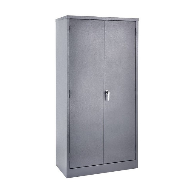 Steel Cupboard - Metal Stationery - 4 Shelves - Hammertone Grey - Knock Down (Requires Assembly) - 180 x 90 x 45 cm - SC002KD-grey