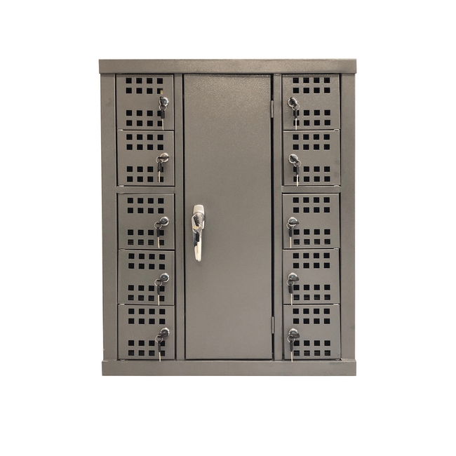 Cell Phone Charge Station Locker - Metal - 10 Compartments - Includes Charger Unit - CELLOCK10RECHARGE01