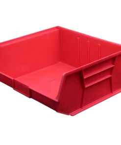 Stack & Hang Parts Storage Bin - Small Plastic Container - Size 8 - 37.5 x 42 x 18 cm - Red - BIN-8-RED
