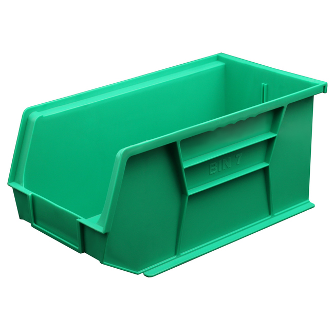 Stack & Hang Parts Storage Bin - Small Plastic Container - Size 7 - 37.5 x 21 x 18 cm - Green - BIN-7-GREEN