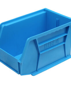 Stack & Hang Parts Storage Bin - Small Plastic Container - Size 4 - 21 x 14 x 13 cm - Blue - BIN-4-BLUE