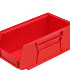 Stack & Hang Parts Storage Bin - Small Plastic Container - Size 3 - 19 x 10.5 x 7.5 cm - Red - BIN-3-RED