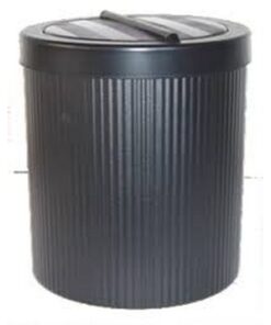Steel Waste Paper Bin - Fluted - With Flip-Top Lid - 240 Ø x 300 (H) mm - Colour Options - 521BL