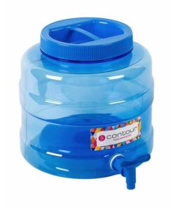 10L Plastic Water Canister - With Tap - Transparent Blue - Pack of 4