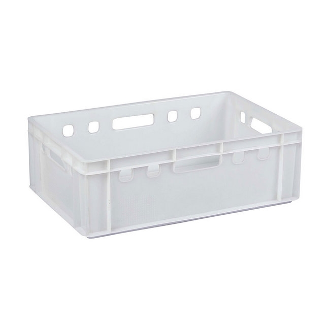 Plastic Crate - Stackable - Heavy Duty - White - 60 x 39 x 19.7 cm - (MOQ 500)