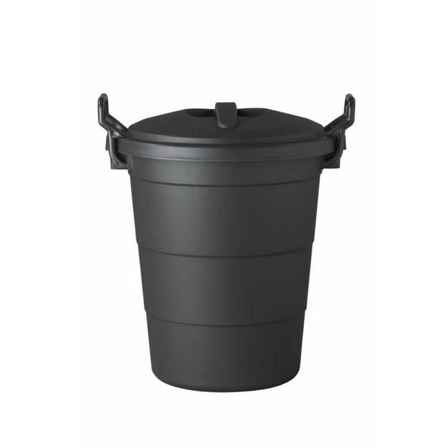 70L Dust Bin - Plastic - With Lid - Black - Pack of 5