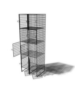 Wire Metal Locker - Powder Coated Steel Mesh - Double - 8 Doors - 4 Tier x 2