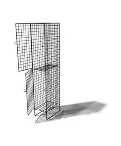 Wire Metal Locker - Powder Coated Steel Mesh - Single - 2 Doors - 2 Tier