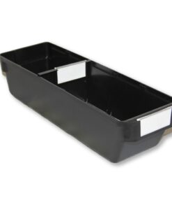 Shelf Bin - Loose Parts Warehouse Storage Container - Plastic - Small - 400mm - Black