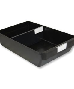 Shelf Bin - Loose Parts Warehouse Storage Container - Plastic - Bins, Dividers and Labels - Large - 400mm - Black - Pack of 20